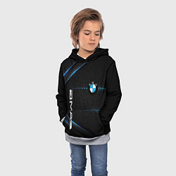 Толстовка-худи детская BMW metal steel, цвет: 3D-меланж — фото 2