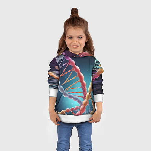 Детская толстовка Разноцветный ДНК / 3D-Белый – фото 4