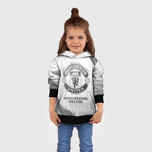 Детская толстовка Manchester United - white gradient / 3D-Черный – фото 4