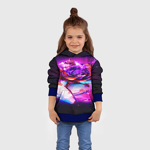 Детская толстовка Неоновые абстракция краски / 3D-Синий – фото 4
