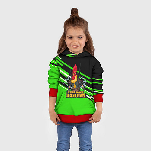 Детская толстовка PUBG line geometry / 3D-Красный – фото 4