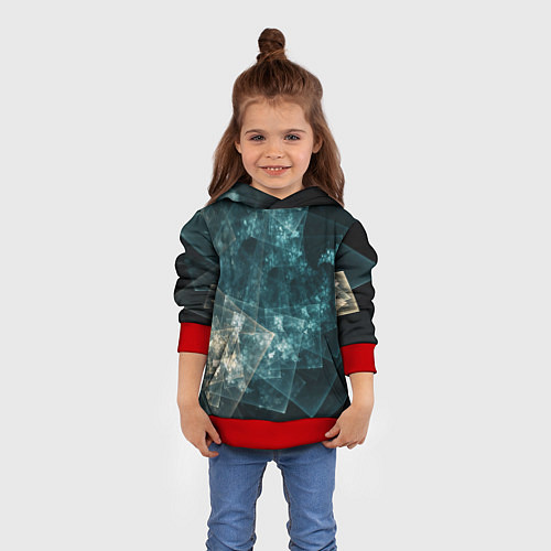 Детская толстовка Абстрактный космос геометрия / 3D-Красный – фото 4