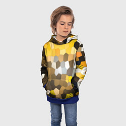 Толстовка-худи детская Желто белая мозаика, цвет: 3D-синий — фото 2