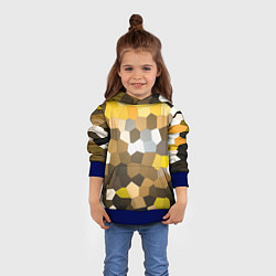 Толстовка-худи детская Желто белая мозаика, цвет: 3D-синий — фото 2