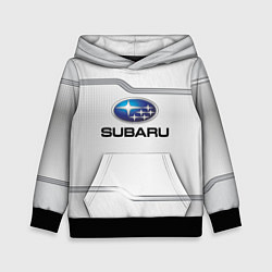 Толстовка-худи детская Subaru auto steel metal, цвет: 3D-черный