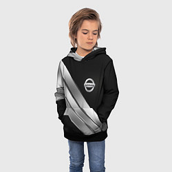 Толстовка-худи детская Nissan metal steel auto, цвет: 3D-черный — фото 2