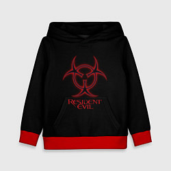 Толстовка-худи детская Resident evil biohazard logo, цвет: 3D-красный