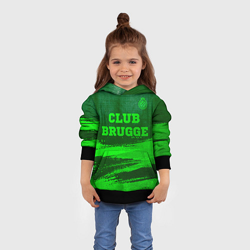 Детская толстовка Club Brugge - green gradient посередине / 3D-Черный – фото 4