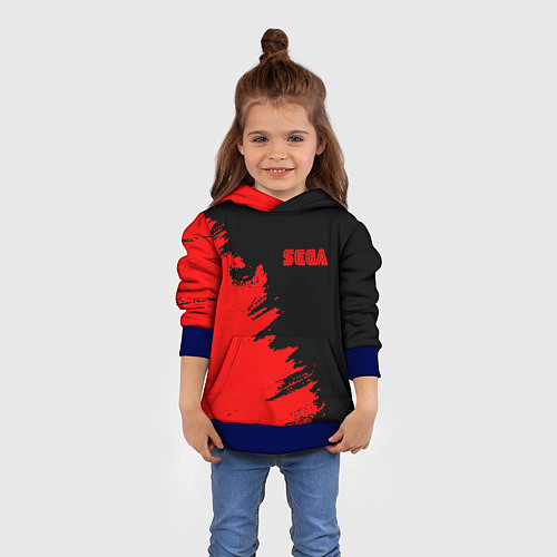 Детская толстовка SEGA краски красные / 3D-Синий – фото 4