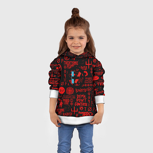 Детская толстовка Twenty one pilots pattern rock steel / 3D-Белый – фото 4