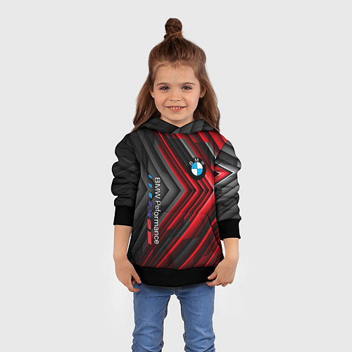 Детская толстовка BMW geometry stripes red / 3D-Черный – фото 4
