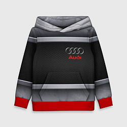 Толстовка-худи детская Audi metal texture, цвет: 3D-красный