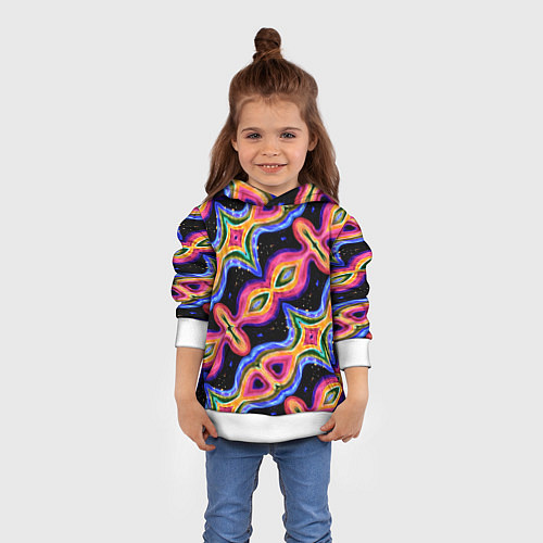 Детская толстовка Красочный психоделический узор / 3D-Белый – фото 4