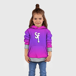 Толстовка-худи детская Sally Face neon gradient, цвет: 3D-меланж — фото 2