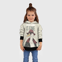 Толстовка-худи детская Гусь - все хорошо, цвет: 3D-черный — фото 2