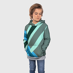 Толстовка-худи детская Геометрия из полос, цвет: 3D-меланж — фото 2
