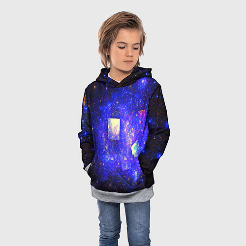 Детская толстовка Космическая абстракция звезды / 3D-Меланж – фото 3