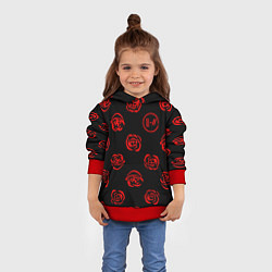 Толстовка-худи детская Twenty one pilots rose pattern, цвет: 3D-красный — фото 2