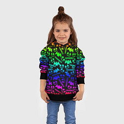 Толстовка-худи детская Marshmello neon steel pattern, цвет: 3D-черный — фото 2