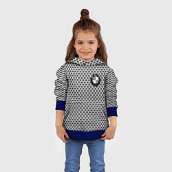 Толстовка-худи детская BMW carbon steel auto, цвет: 3D-синий — фото 2