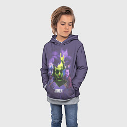 Толстовка-худи детская Джокер - осколки, цвет: 3D-меланж — фото 2