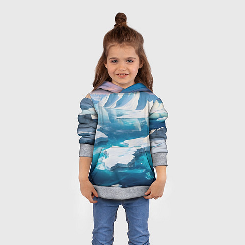 Детская толстовка Арктика льдины / 3D-Меланж – фото 4