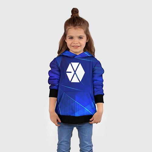 Детская толстовка Exo blue poly / 3D-Черный – фото 4