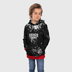 Толстовка-худи детская Stranger things брызги красок, цвет: 3D-красный — фото 2