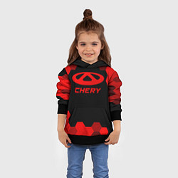 Толстовка-худи детская Chery - red gradient, цвет: 3D-черный — фото 2