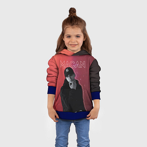 Детская толстовка Макан - певец / 3D-Синий – фото 4