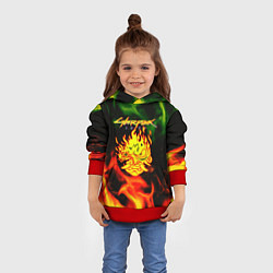 Толстовка-худи детская Cyberpunk 2077 fere steel, цвет: 3D-красный — фото 2