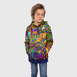 Толстовка-худи детская Pepe mem optacal, цвет: 3D-синий — фото 2