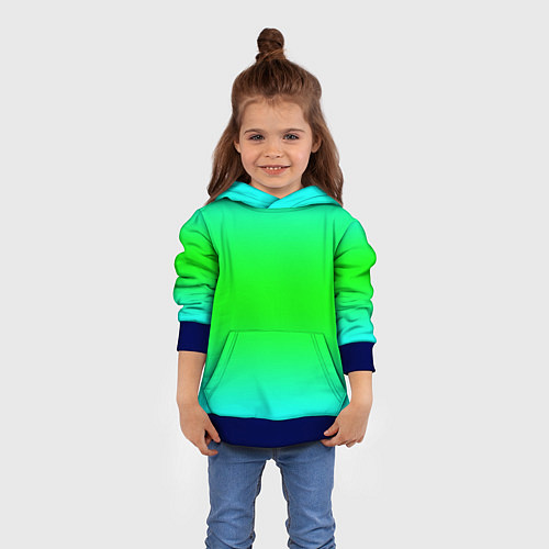 Детская толстовка Кислотный градиент текстура / 3D-Синий – фото 4