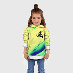 Толстовка-худи детская Славянская символики лого, цвет: 3D-белый — фото 2