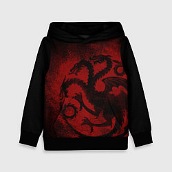 Толстовка-худи детская Targaryen house Game of Thrones, цвет: 3D-черный
