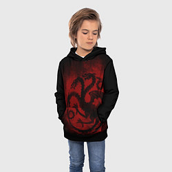 Толстовка-худи детская Targaryen house Game of Thrones, цвет: 3D-черный — фото 2