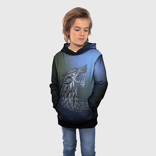 Детская толстовка Игра престолов зима близко / 3D-Черный – фото 3