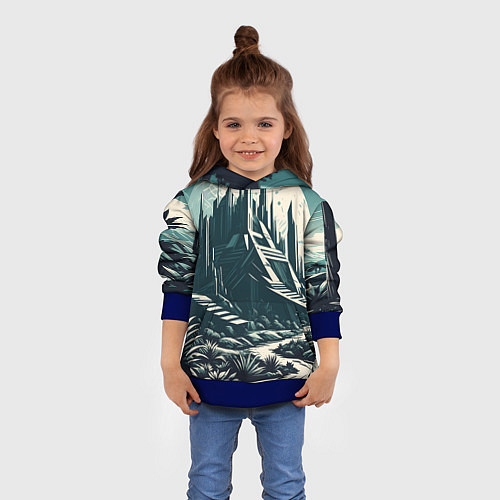 Детская толстовка Фантастика город / 3D-Синий – фото 4