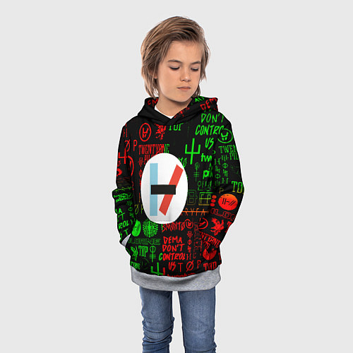 Детская толстовка Twenty one pilots music steel / 3D-Меланж – фото 3