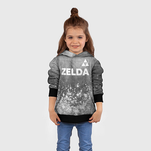 Детская толстовка Zelda - grey gradient посередине / 3D-Черный – фото 4