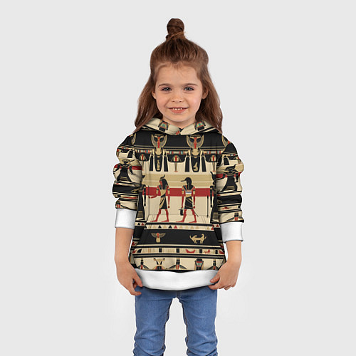 Детская толстовка Египет этника / 3D-Белый – фото 4
