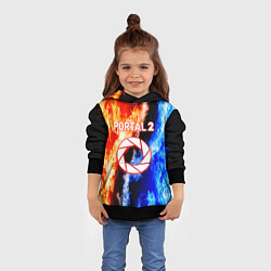 Толстовка-худи детская Portal битва огней, цвет: 3D-черный — фото 2