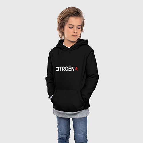 Детская толстовка Citroen logo / 3D-Меланж – фото 3