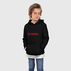 Толстовка-худи детская Toyota red logo auto, цвет: 3D-белый — фото 2