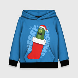 Детская толстовка Новогодний Рик огурчик - Merry Rickmas