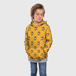 Толстовка-худи детская Рик и Морти Новый год паттерн, цвет: 3D-меланж — фото 2