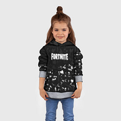 Толстовка-худи детская Fortnite pattern black, цвет: 3D-меланж — фото 2