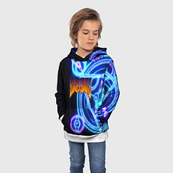 Толстовка-худи детская Doom мистические символы, цвет: 3D-белый — фото 2