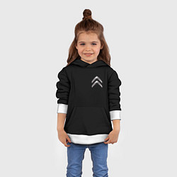 Толстовка-худи детская Citroen logo auto, цвет: 3D-белый — фото 2