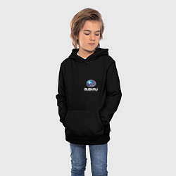 Толстовка-худи детская Subaru logo auto, цвет: 3D-черный — фото 2